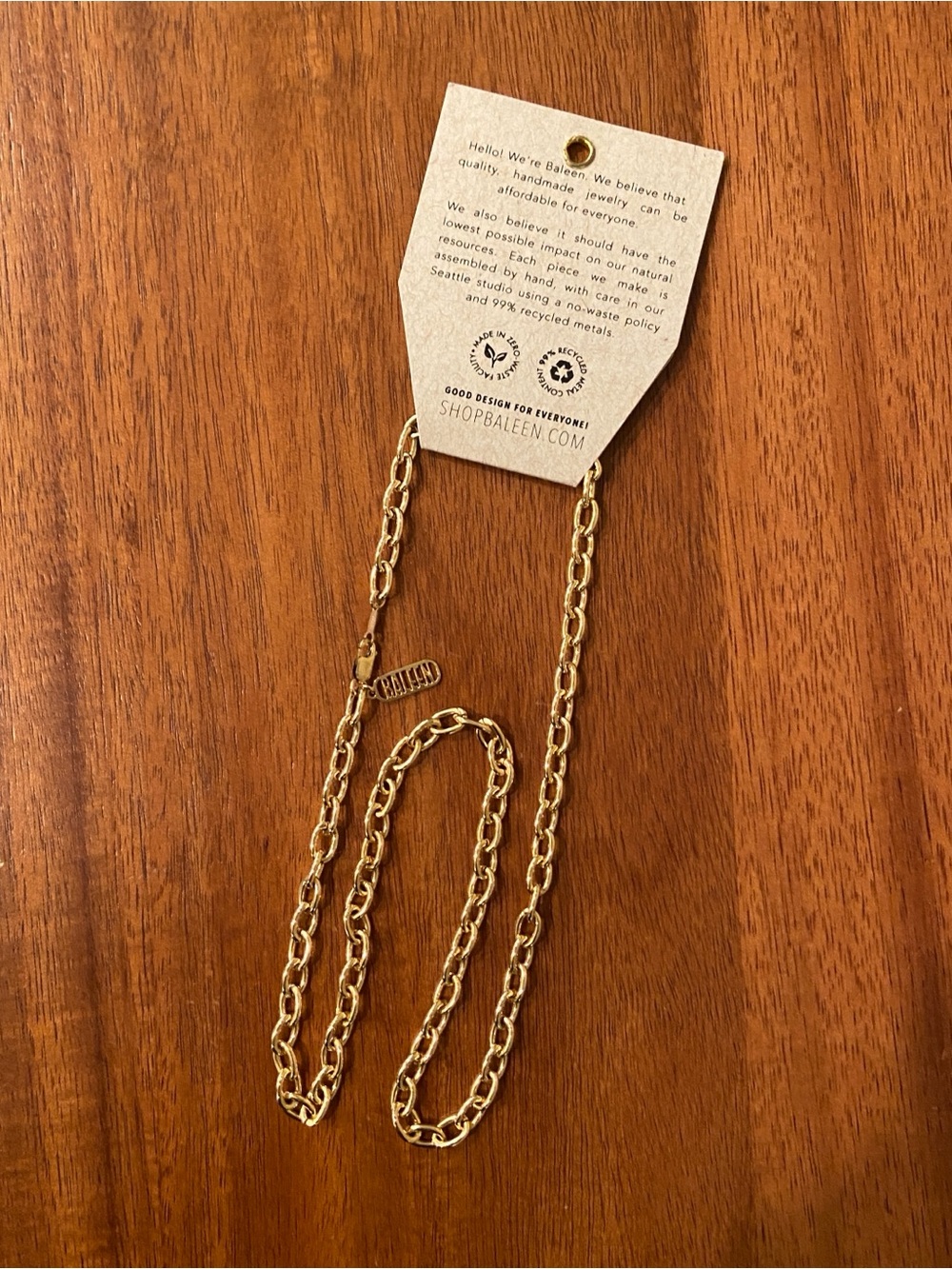 Baleen Jewelry Cassis Gold Chain Necklace - Picture 5 of 5